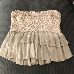 Free People ruffle & lace tube top. Size Large. New with tags.
